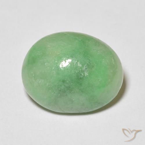 4.60ct 天然 ライトグリーン ジェード, 楕円形, オペーク