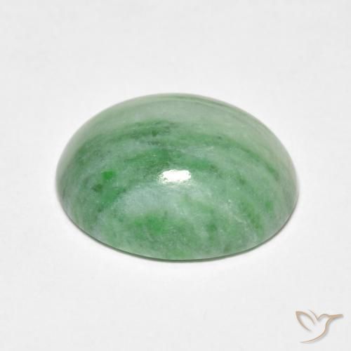 5.18カラットの天然Medium Light Greenジェード、楕円形、オペーク