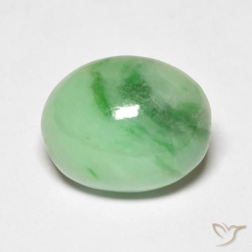 4.86ct 天然 ライトグリーン ジェード, 楕円形, オペーク