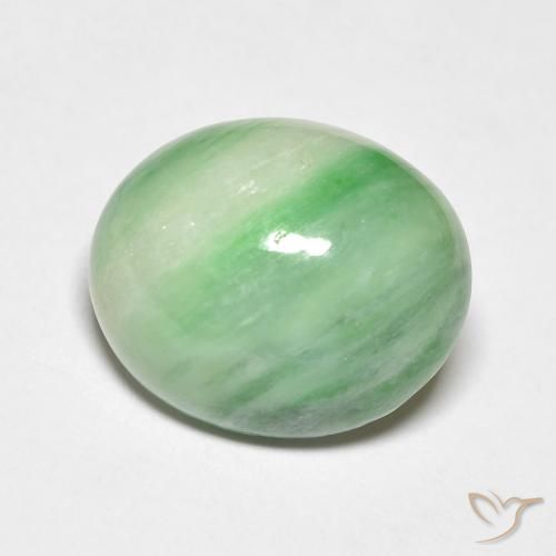 4.50ct 天然 黄みがかったグリーン ジェード, 楕円形, オペーク