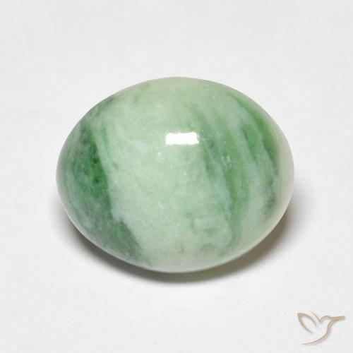 4.10ct 天然 ミディアムグリーン ジェード, 楕円形, オペーク