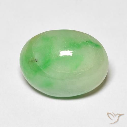 4.47ct 天然 ミディアムグリーン ジェード, 楕円形, 透明