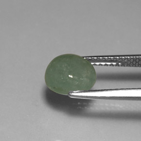 2.14カラットの天然グリーンヒスイ輝石（ジェダイト）（7.8×6.7 mm・透明）
