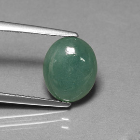 2.90カラットの天然グリーンヒスイ輝石（ジェダイト）（10.5×8.8 mm・透明）