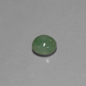 3.04カラットの天然グリーンヒスイ輝石（ジェダイト）（8.83 mm・透明）