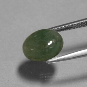 3.13カラットの天然グリーンヒスイ輝石（ジェダイト）（9.8×8.1 mm・透明）