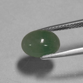 3.24カラットの天然グリーンヒスイ輝石（ジェダイト）（9.6×7.8 mm・透明）