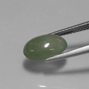 2.87カラットの天然グリーンヒスイ輝石（ジェダイト）（11×7.1 mm・透明）