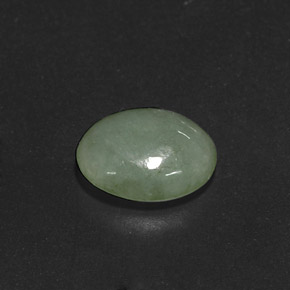 4.15カラットの天然グリーンヒスイ輝石（ジェダイト）（11.5×9.5 mm・透明）