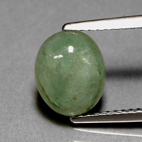3.12カラットの天然グリーンヒスイ輝石（ジェダイト）（9.6×7.8 mm・透明）