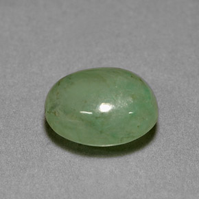 3.12カラットの天然グリーンヒスイ輝石（ジェダイト）（9.6×7.8 mm・透明）