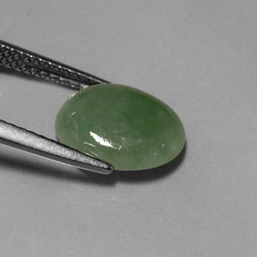 3.19カラットの天然グリーンジェダイト、透明、透明/半透明
