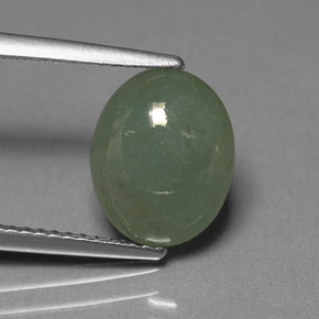 3.39カラットの天然グリーンヒスイ輝石（ジェダイト）（10.9×8.8 mm・透明）