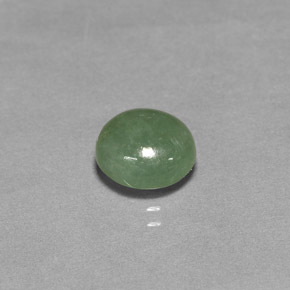 2.98カラットの天然グリーンヒスイ輝石（ジェダイト）（8.9×8.3 mm・透明）