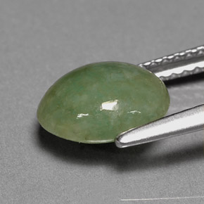 2.46カラットの天然グリーンヒスイ輝石（ジェダイト）（9.1×7.5 mm・透明）