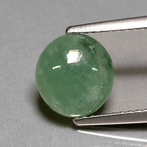 2.26カラットの天然グリーンヒスイ輝石（ジェダイト）（8.8×8.2 mm・透明）