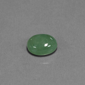 3.01カラットの天然グリーンヒスイ輝石（ジェダイト）（9.4×7.3 mm・透明）