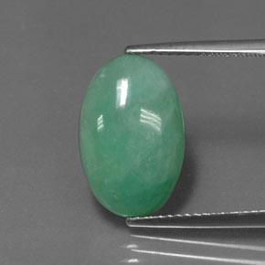 5.96カラットの天然グリーンヒスイ輝石（ジェダイト）（15.6×10 mm・オーバルカット）