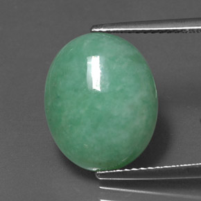 8.83カラットの天然グリーンヒスイ輝石（ジェダイト）（15×12.3 mm・オーバルカット）