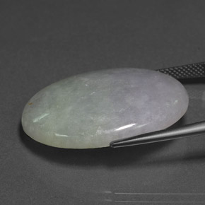 35.15カラットの天然ラベンダージェダイト、楕円形、半透明