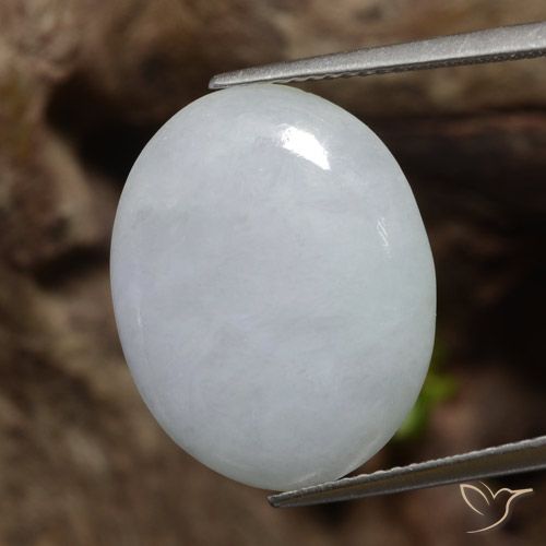 12.74ct 天然 薄いグレー ジェダイト, 楕円形, 半透明