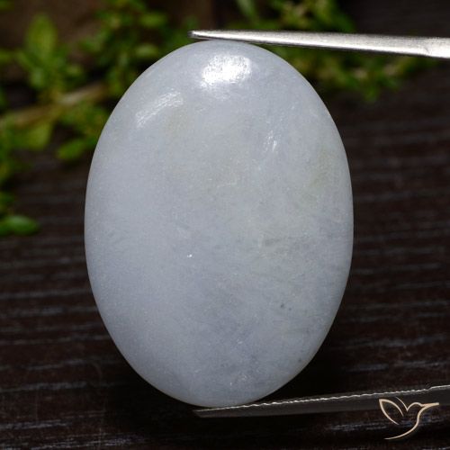 36.65ct 天然 薄い青みがかった灰色 ジェダイト, 楕円形, オペーク
