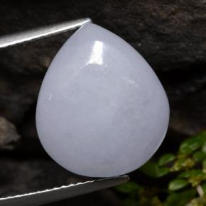 12.96カラットの天然ライトバイオレットヒスイ輝石（ジェダイト）（15.9×13.7 mm・洋梨の形）