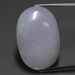 22.23カラットの天然ラベンダージェダイト、オーバルカット、半透明