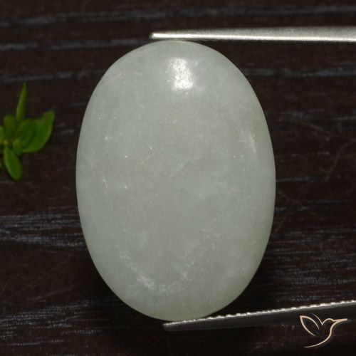 18.95ct 天然 グレーグリーン ジェダイト, 楕円形, 半透明