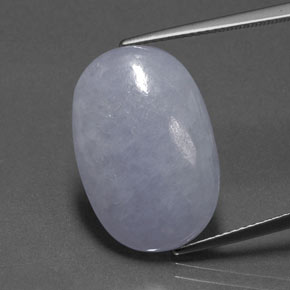 17.68カラットの天然ラベンダーヒスイ輝石（ジェダイト）（21.6×14.5 mm・オーバルカット）
