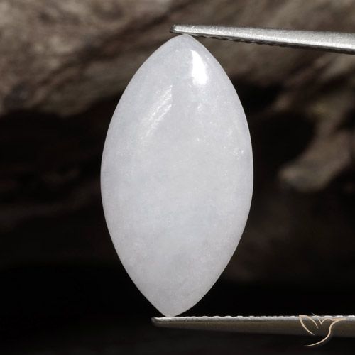 5.25ct 天然 グレーがかったホワイト ジェダイト, マーキーズ, 半透明