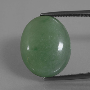 21.62カラットの天然グリーンヒスイ輝石（ジェダイト）（19.4×15.8 mm・オーバルカット）