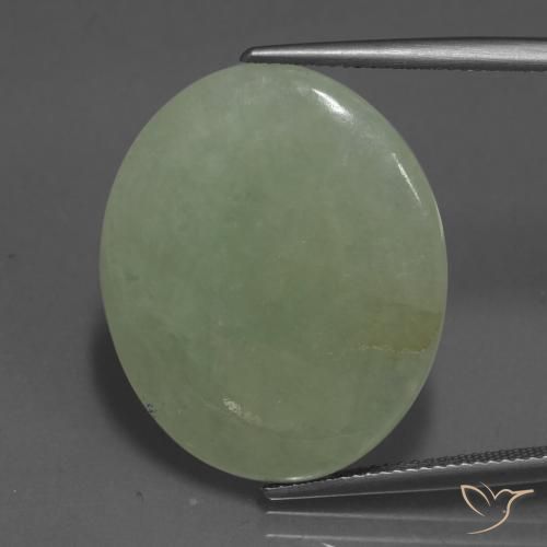 23.21ct 天然 茶色がかったグリーン ジェダイト, 楕円形, 半透明