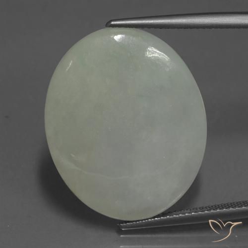 23.94ct 天然 ミディアムグリーン ジェダイト, 楕円形, 半透明