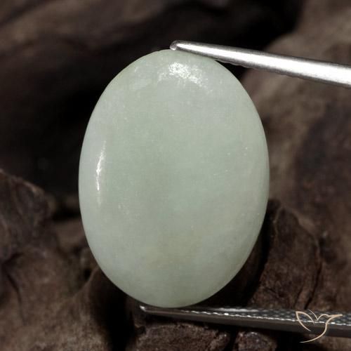 11.60ct 天然 グレーグリーン ジェダイト, 楕円形, 半透明