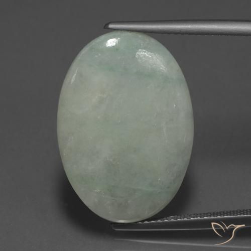 20.92ct 天然 グレーグリーン ジェダイト, 楕円形, 半透明