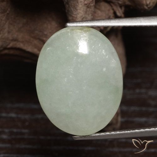 10.40ct 天然 ライトグリーン ジェダイト, 楕円形, 半透明