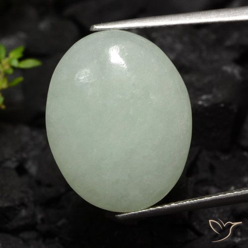 17.80ct 天然 薄いヘーゼルグリーン ジェダイト, 楕円形, 半透明