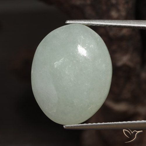 16.14ct 天然 ライトグリーン ジェダイト, 楕円形, 半透明