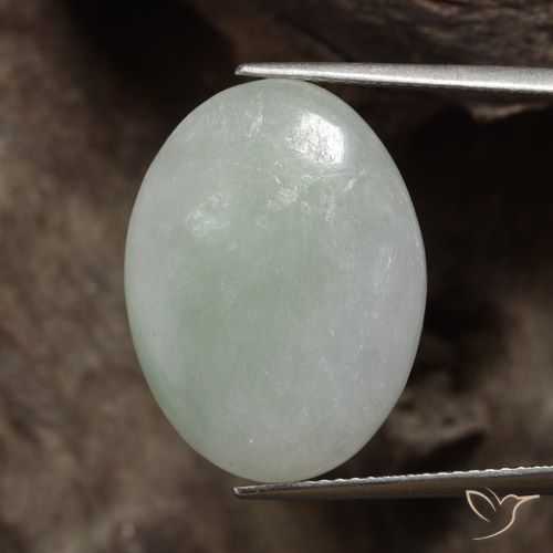 18.35ct 天然 灰色がかった緑 ジェダイト, 楕円形, 半透明