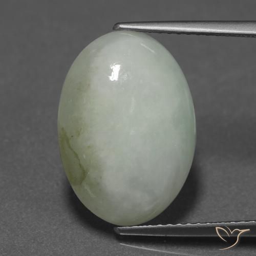 10.28ct 天然 グリーンホワイト ジェダイト, 楕円形, 半透明