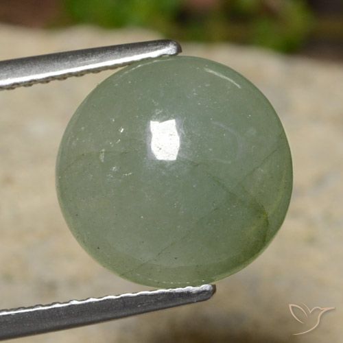 5.81ct 天然 ウォームグリーン ジェダイト, ラウンド, 半透明
