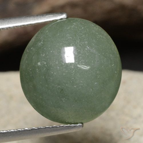 7.91ct 天然 ミディアムグリーン ジェダイト, ラウンド, 半透明