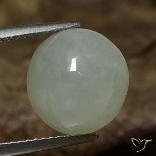 7.41ct 天然 グレーグリーン ジェダイト, 楕円形, 半透明