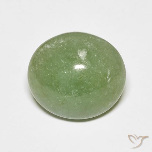 6.79カラットの天然Medium Light-Greenヒスイ輝石（ジェダイト）（11.9×10.8 mm・オーバルカット）
