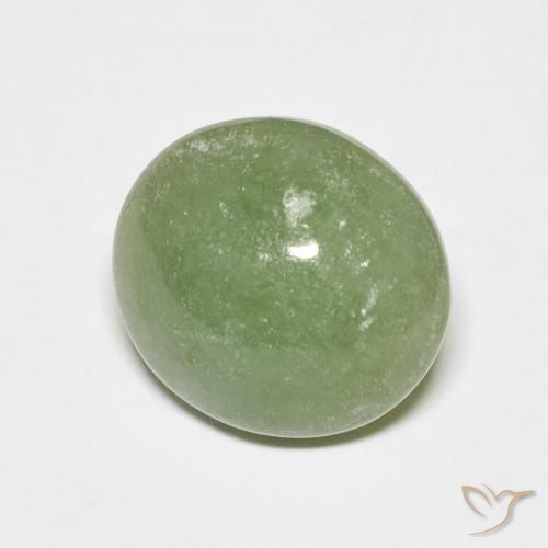 6.79カラットの天然Medium Light-Greenヒスイ輝石（ジェダイト）（11.9×10.8 mm・オーバルカット）