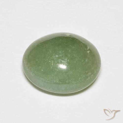 6.79カラットの天然Medium Light-Greenヒスイ輝石（ジェダイト）（11.9×10.8 mm・オーバルカット）