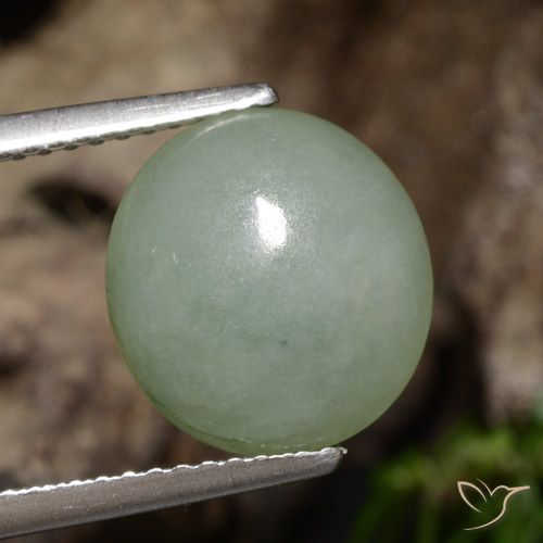 5.39ct 天然 グレーグリーン ジェダイト, 楕円形, 半透明