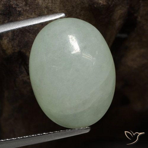 9.67ct 天然 薄いグリーン ジェダイト, 楕円形, 半透明