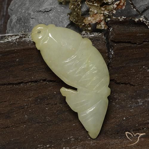 30.43ct 天然 緑ががかったイエロー ジェダイト, ファンシー, 半透明